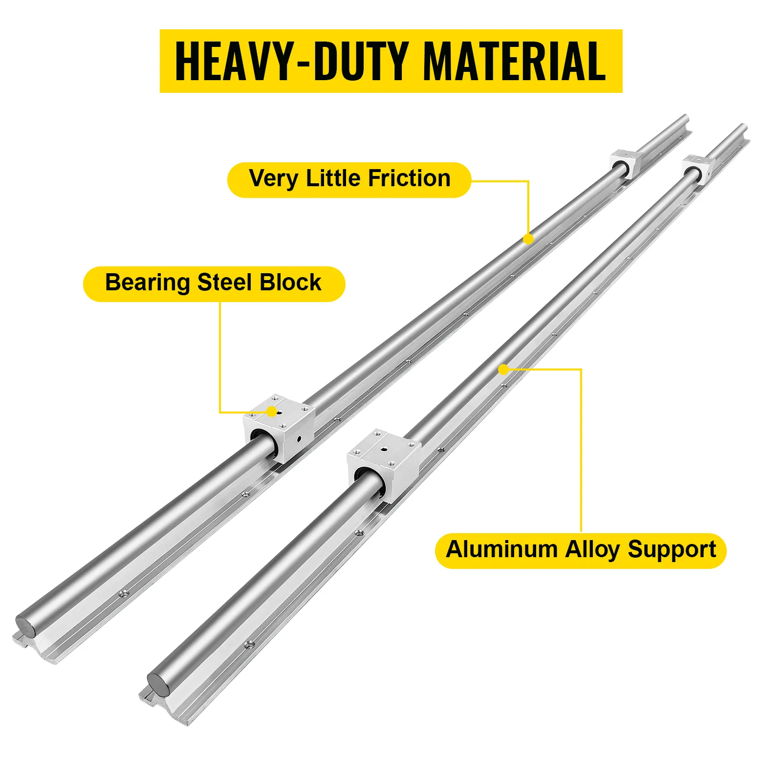 VEVOR linear rail set with aluminum alloy support and bearing steel block.