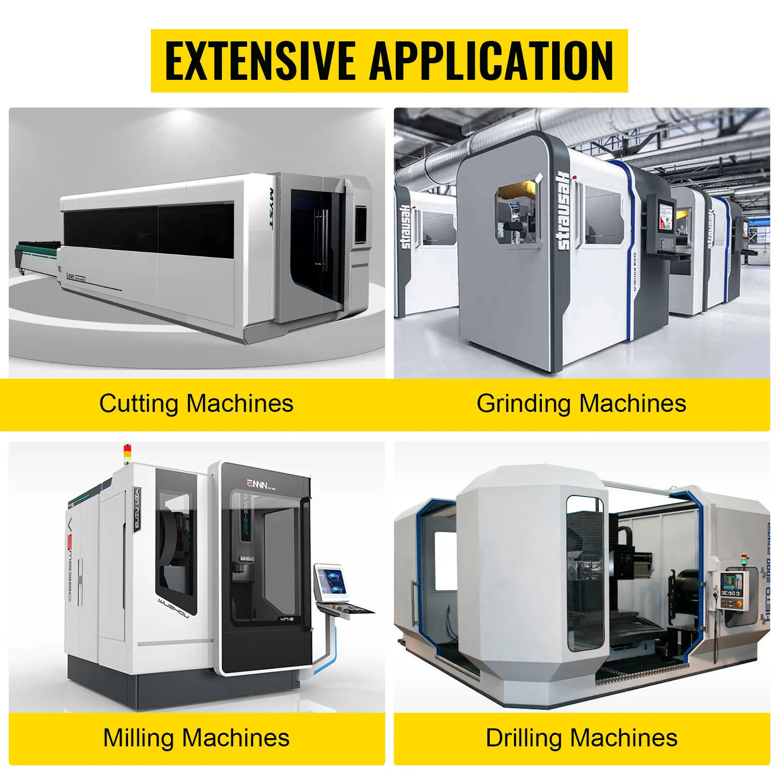 extensive application of VEVOR linear rail set in cutting, grinding, milling, and drilling machines.