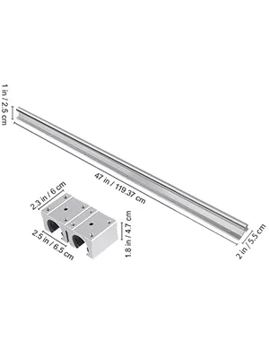 VEVOR linear rail guide with dimensions for precision machinery applications.
