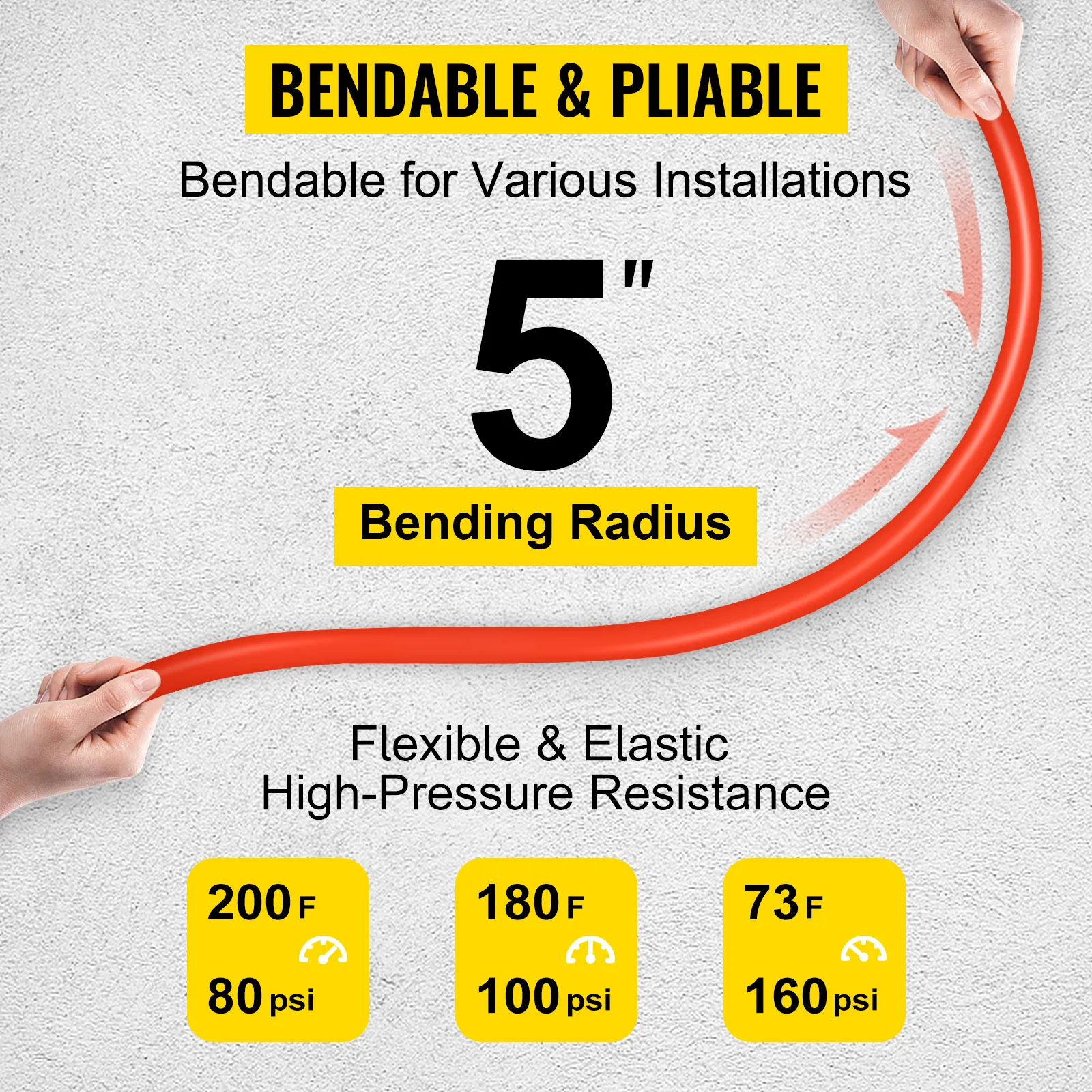 bendable 5" VEVOR oxygen barrier pex-b pipe for flexible installations.