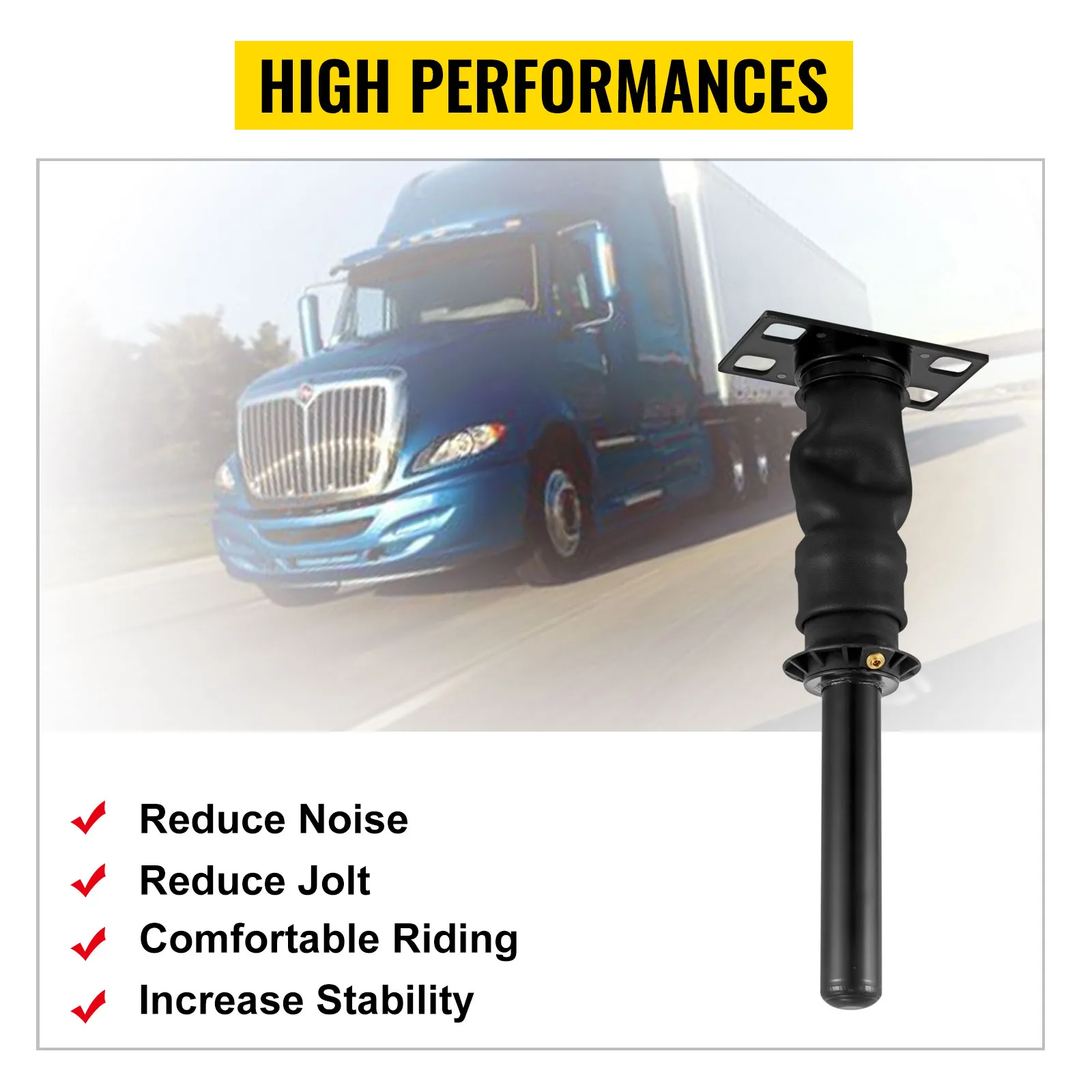 VEVOR cab shock absorber international prostar reduces noise and jolts for smooth rides.