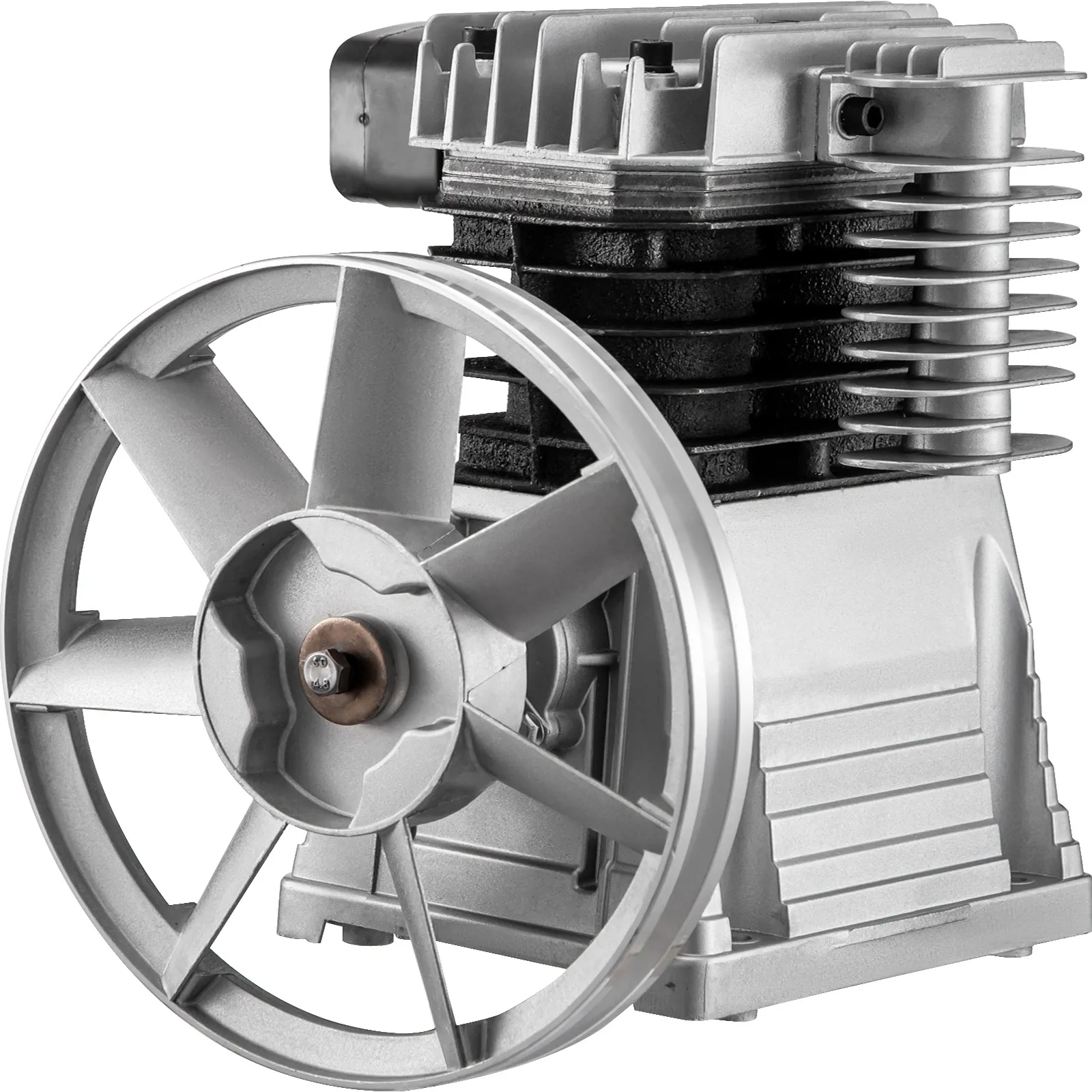 VEVOR air compressor pump with large cooling fan and robust metal housing.
