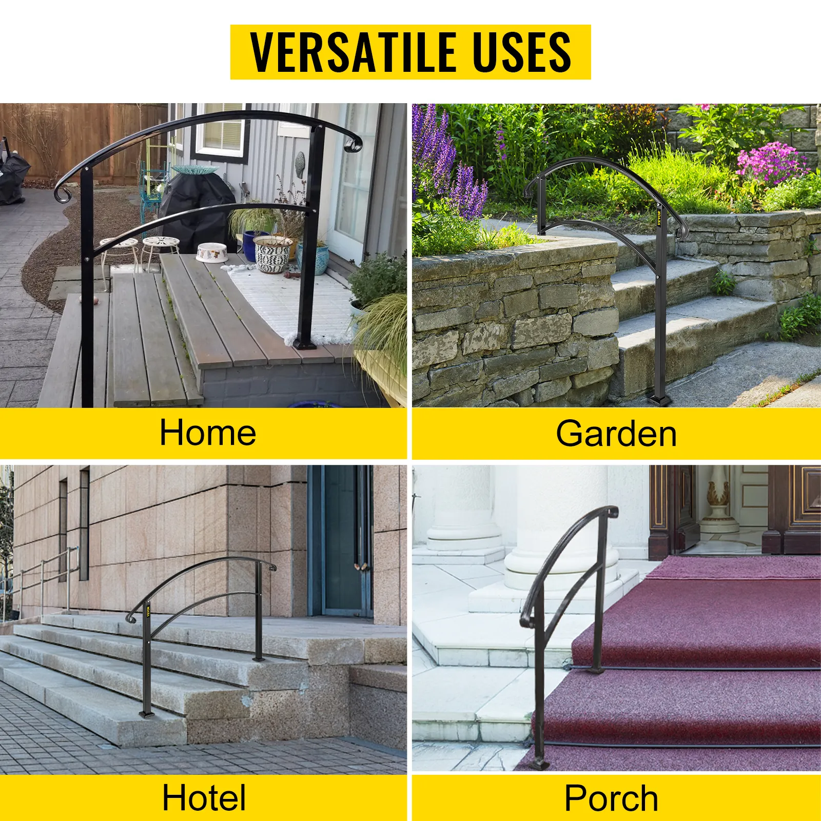 VEVOR handrails for home, garden, hotel, and porch steps