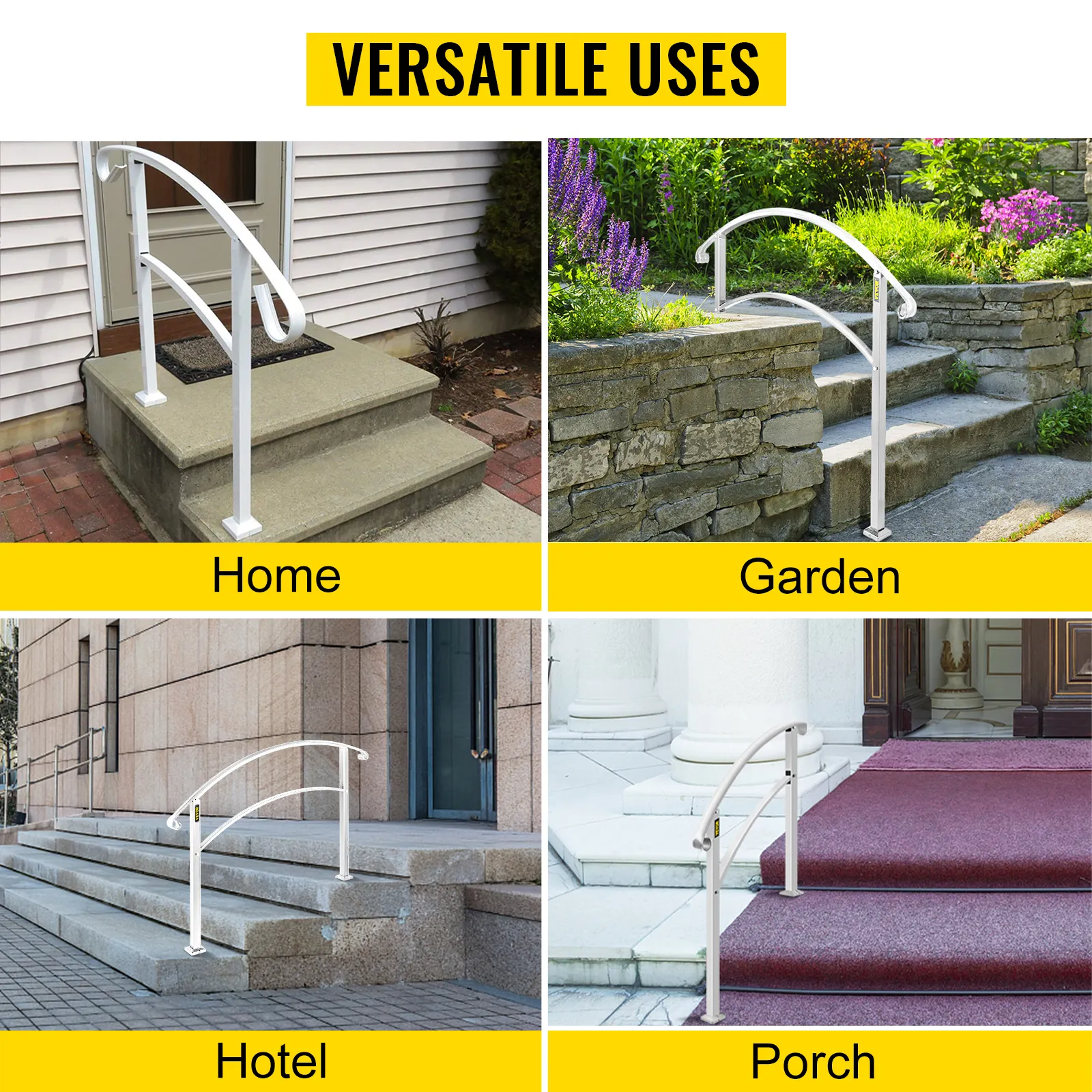 VEVOR-Handläufe für Haus-, Garten-, Hotel- und Verandatreppen. Vielseitig und robust.