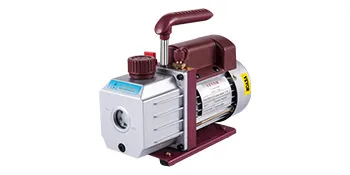 VEVOR vacuum pump with a robust red handle and metallic components.