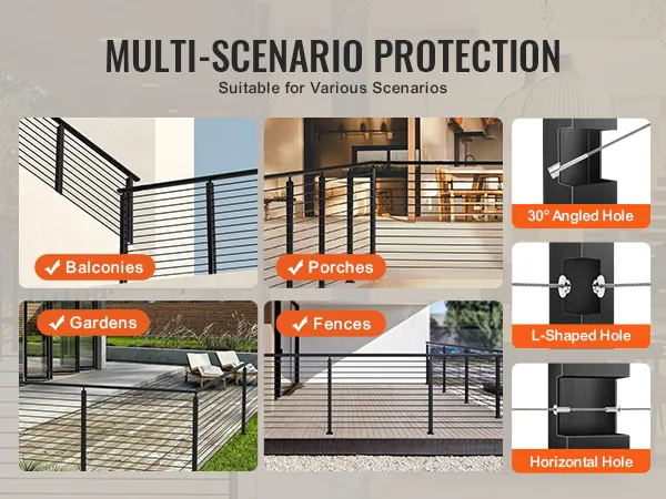VEVOR multi-scenario protection for balconies, gardens, porches, and fences.