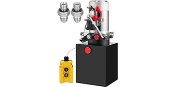 VEVOR hydraulische pomp met bedieningseenheid en aansluitingen.