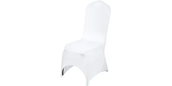 sedia bianca con eleganti fodere VEVOR, perfetta per eventi e matrimoni.
