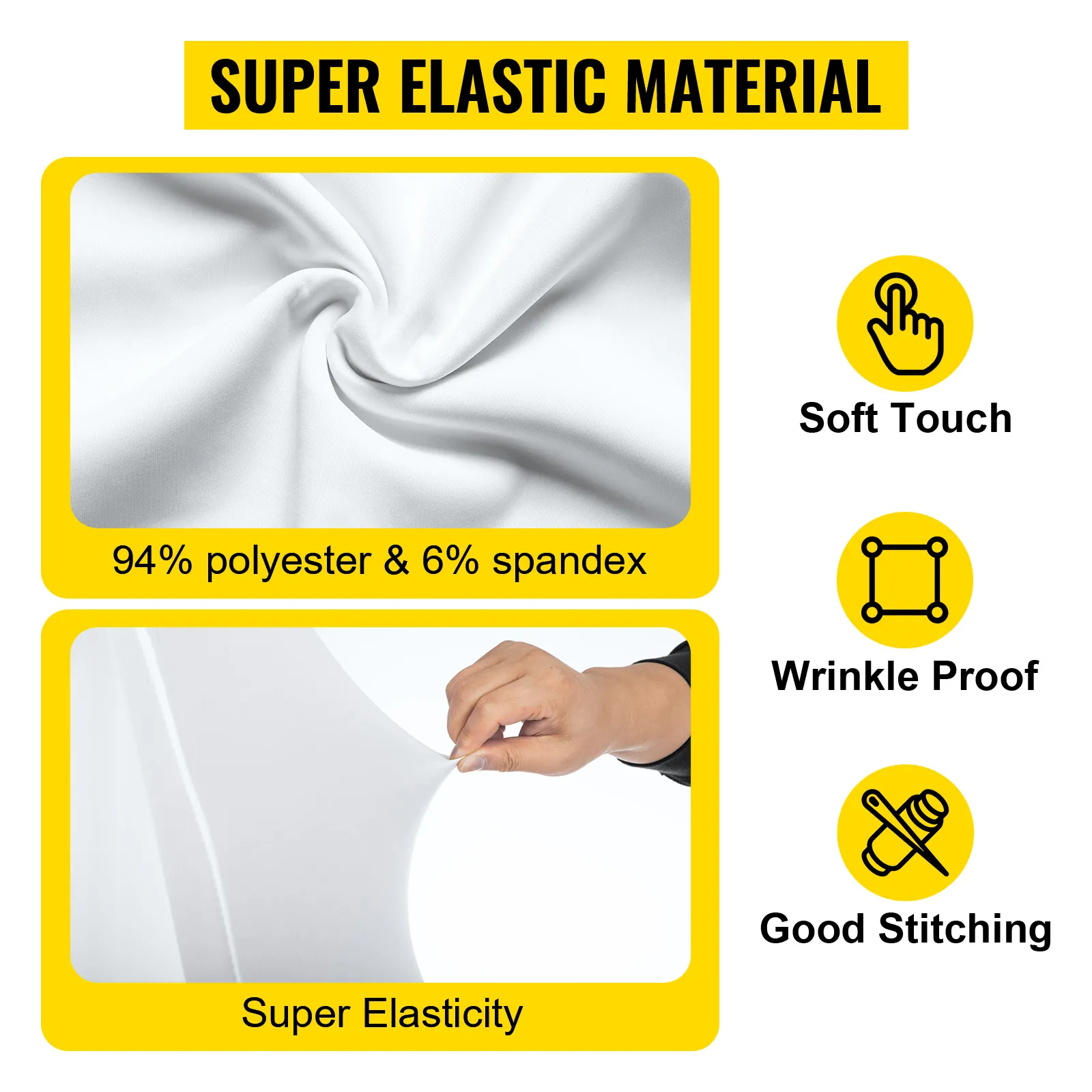 Fodere per sedie VEVOR: super elastiche, morbide al tatto, antipiega e con ottime cuciture.