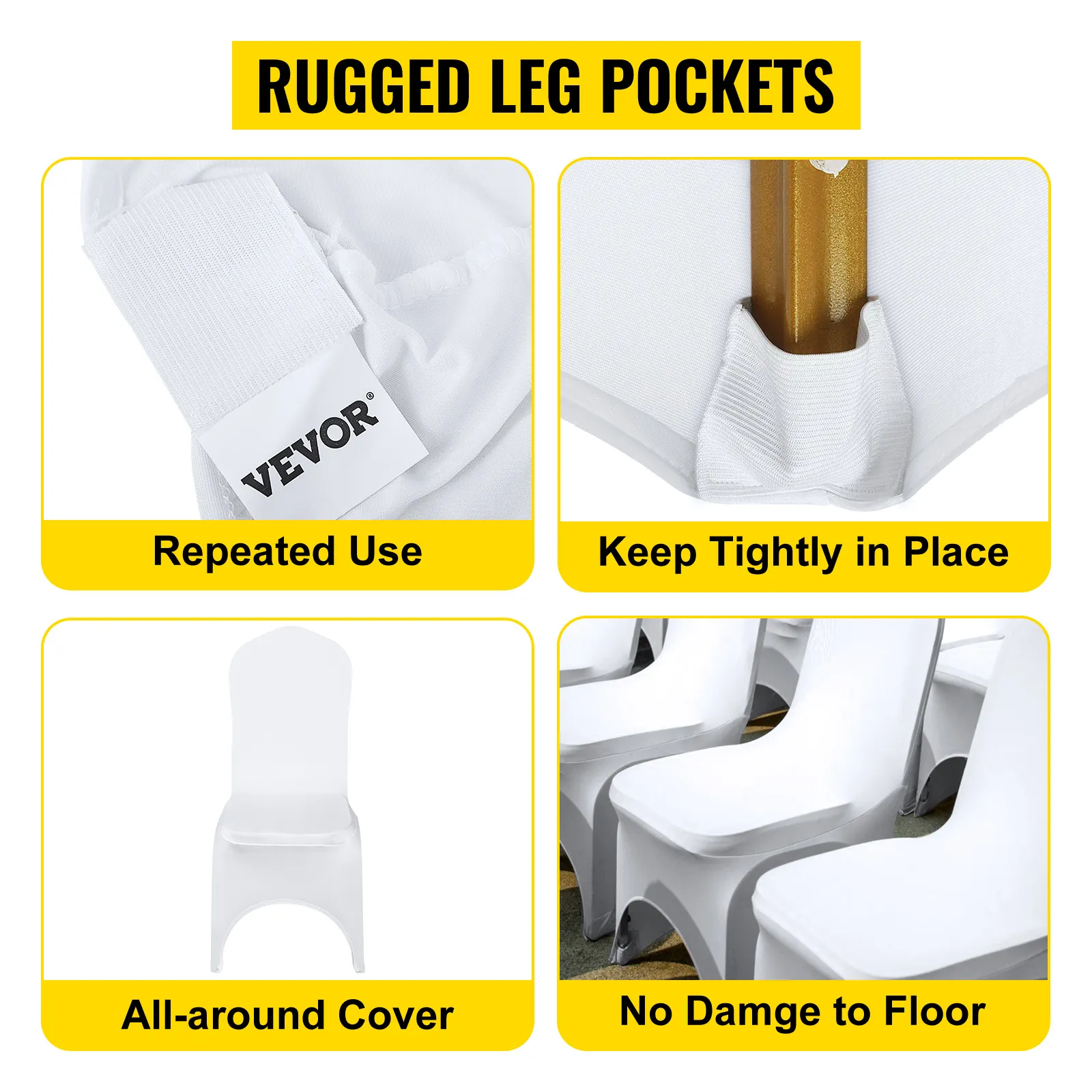 Coprisedie VEVOR con robuste tasche per le gambe e copertura completa per un uso ripetuto.