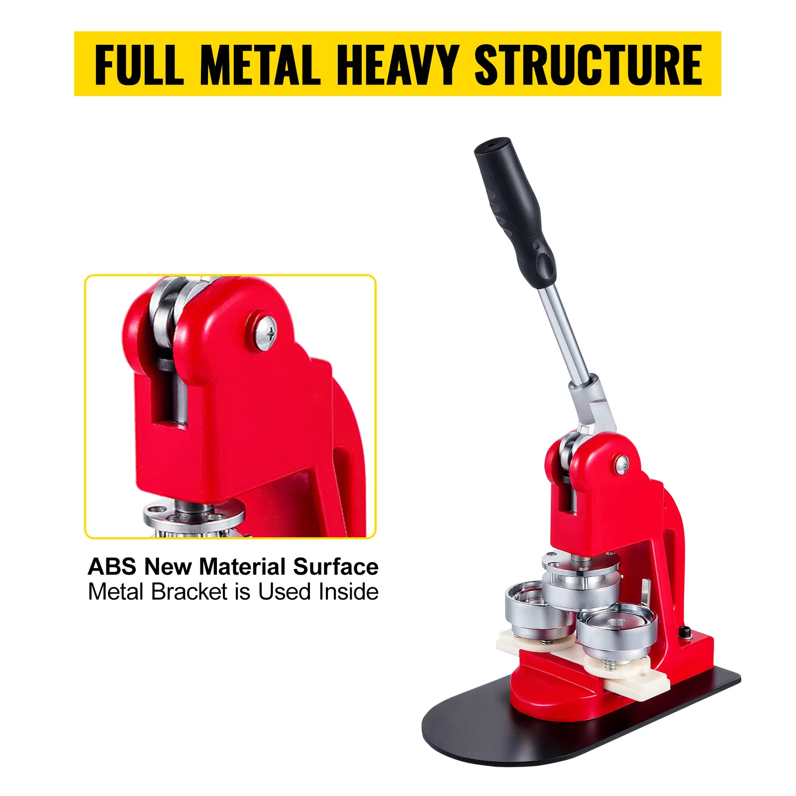 VEVOR button maker with full metal heavy structure and abs surface.