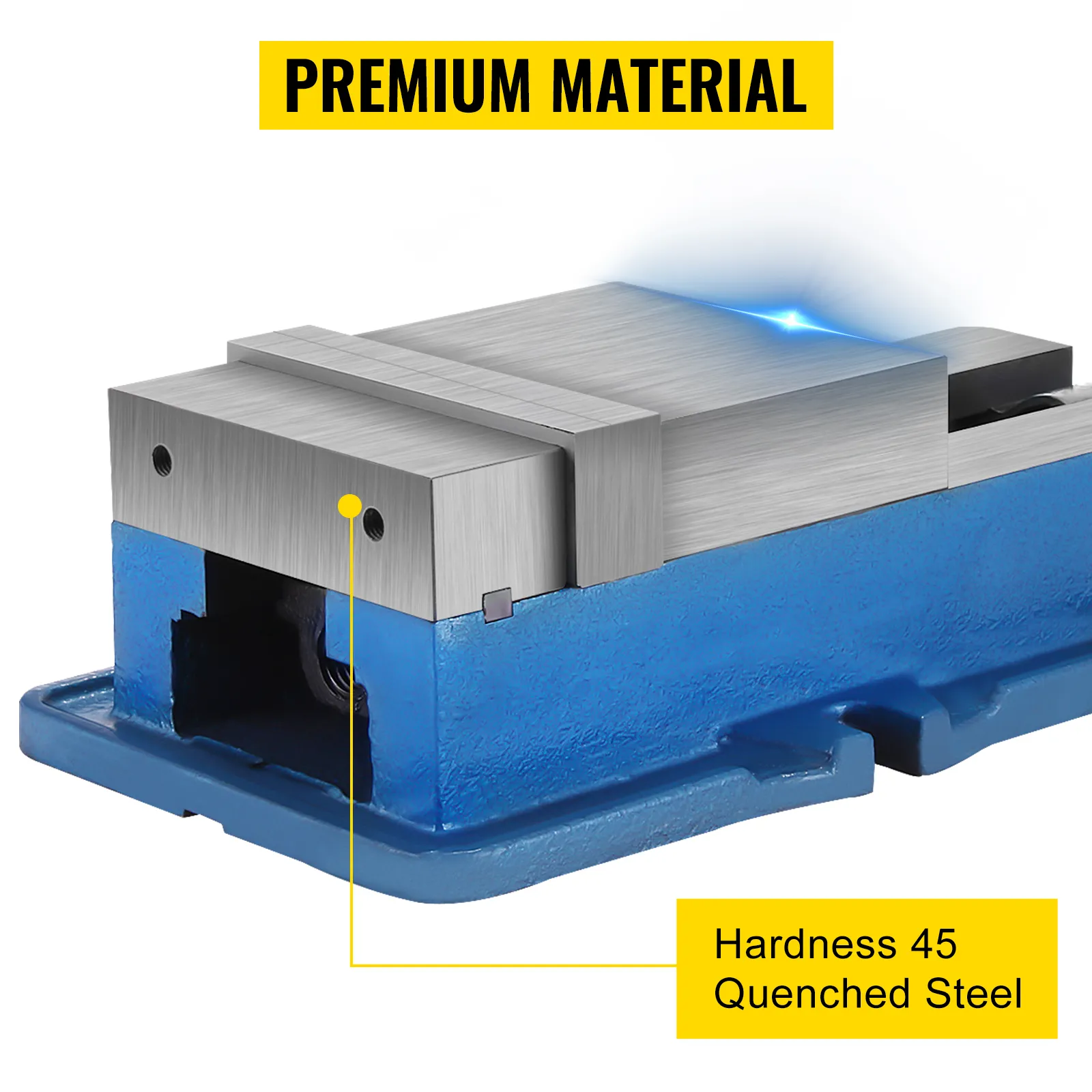 VEVOR milling vise made from premium hardness 45 quenched steel.