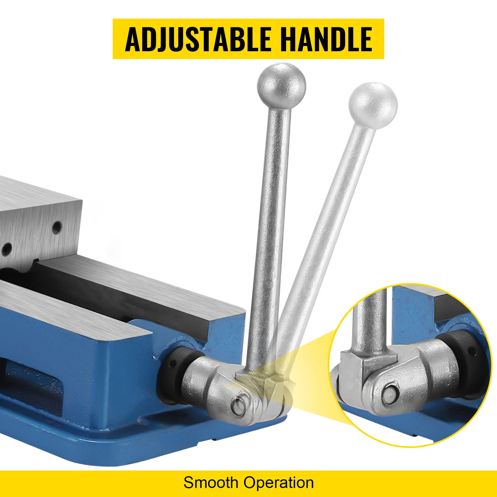 VEVOR milling vise with adjustable handle for smooth operation.
