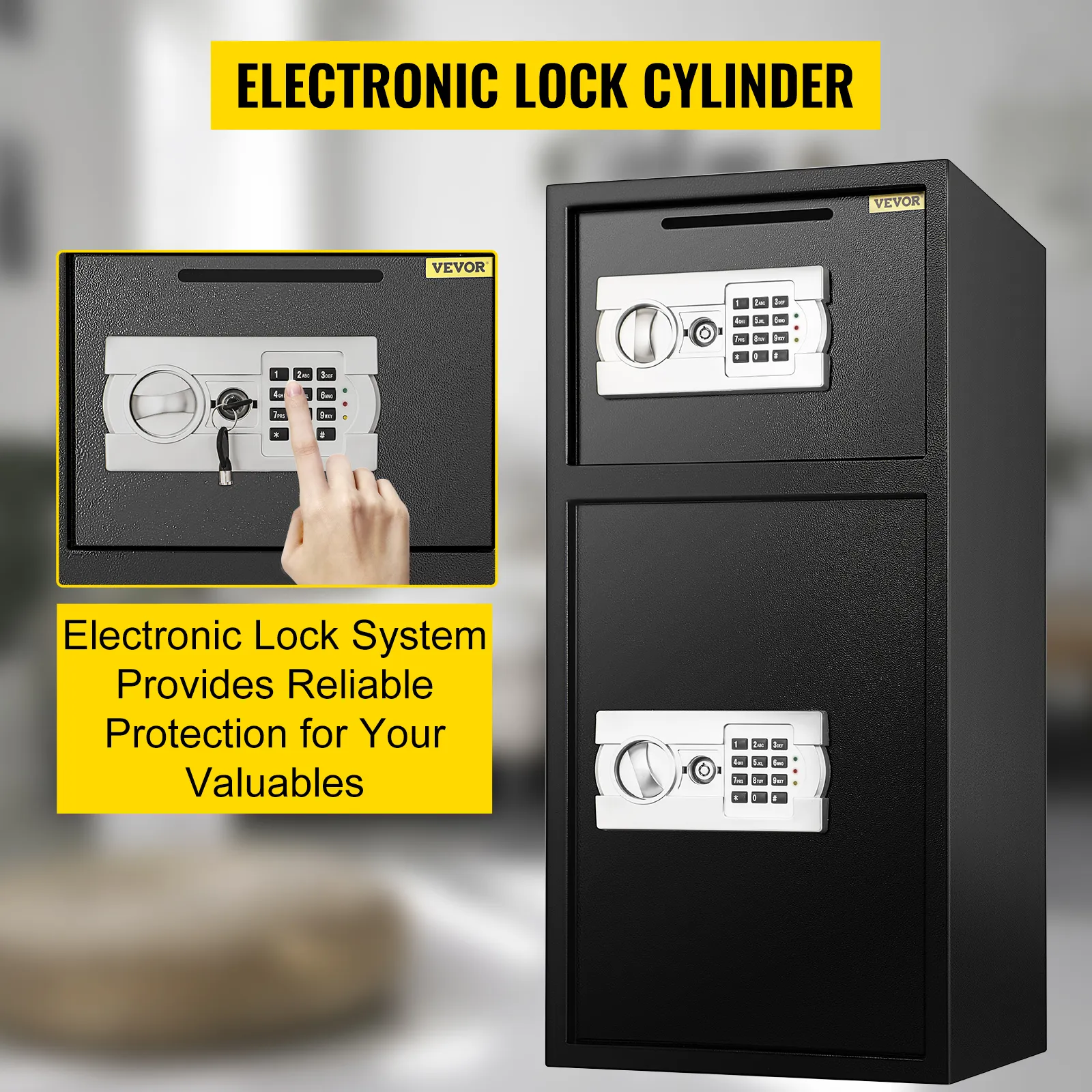 Cassetta di sicurezza VEVOR con serratura elettronica e protezione affidabile per gli oggetti di valore.