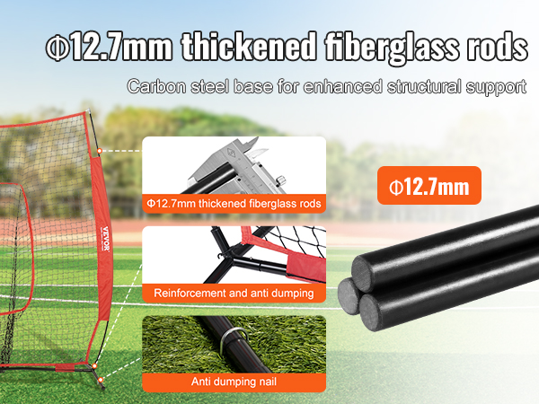 VEVOR 7x7 ft Baseball Softball Practice Net, Portable Baseball