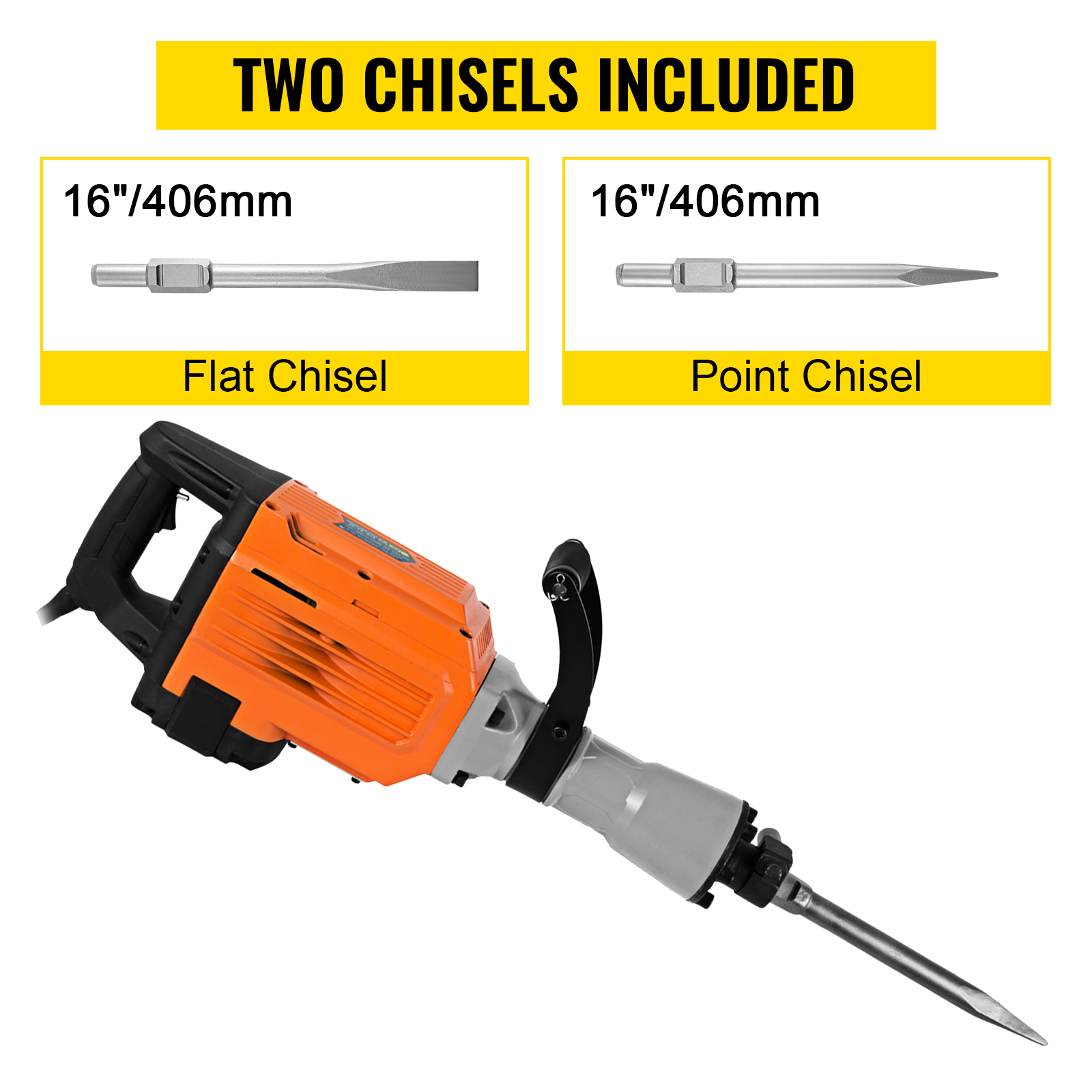 VEVOR 3600W Electric Demolition Hammer Heavy Duty Concrete Breaker