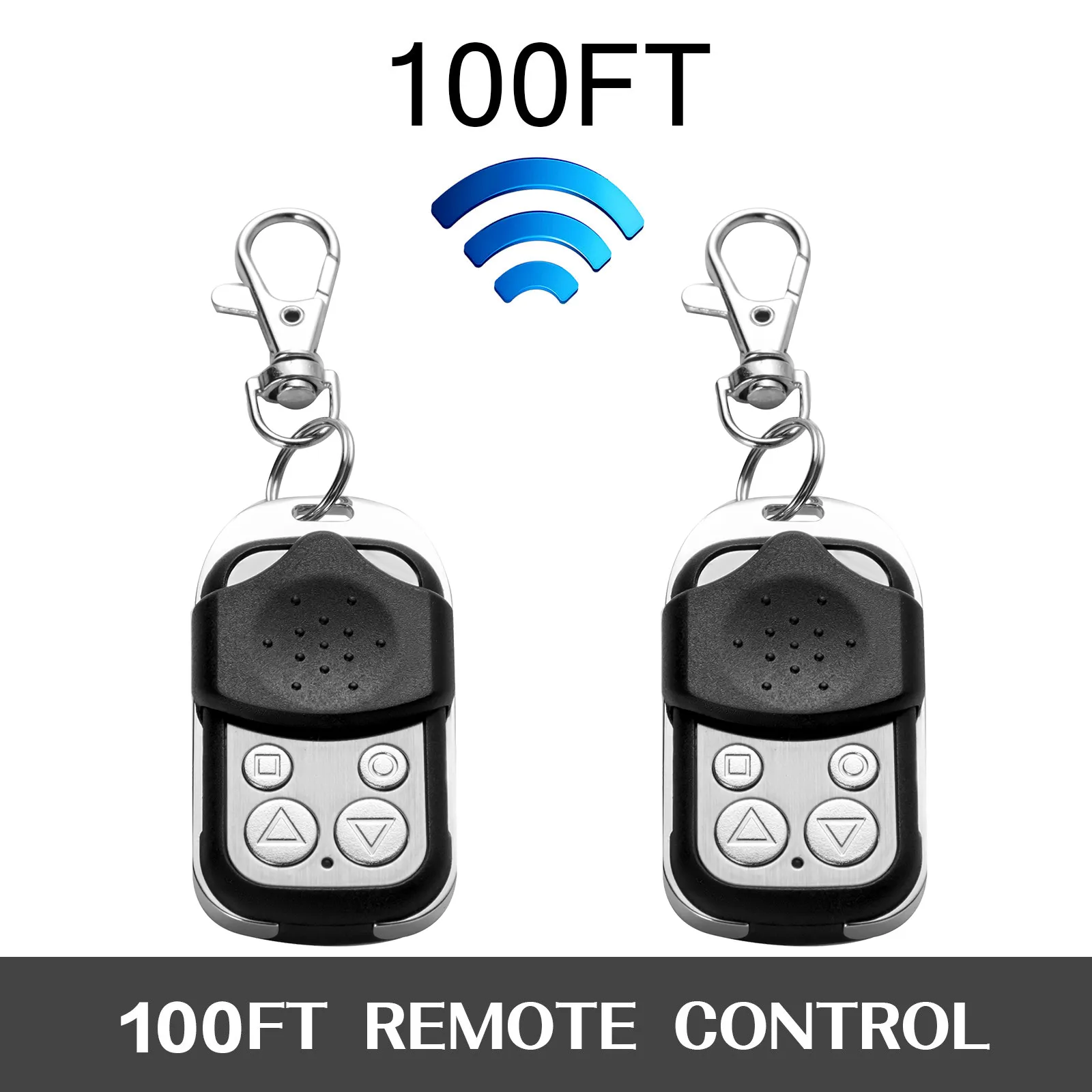 Control remoto para abridor de puerta corrediza VEVOR, 2 llaves y opciones de sincronización personalizables.