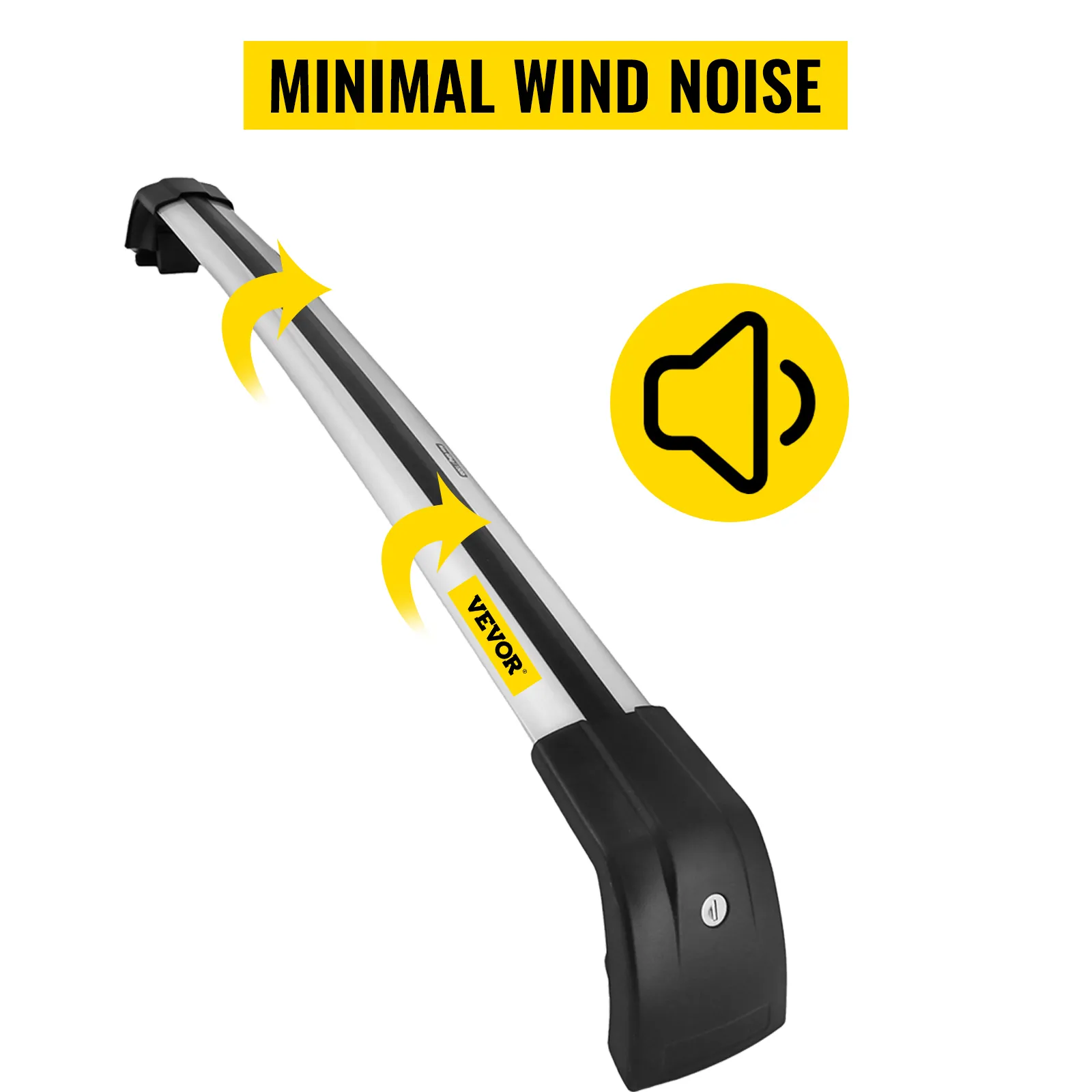 Barras transversales para portaequipajes de techo VEVOR con función de mínimo ruido del viento.