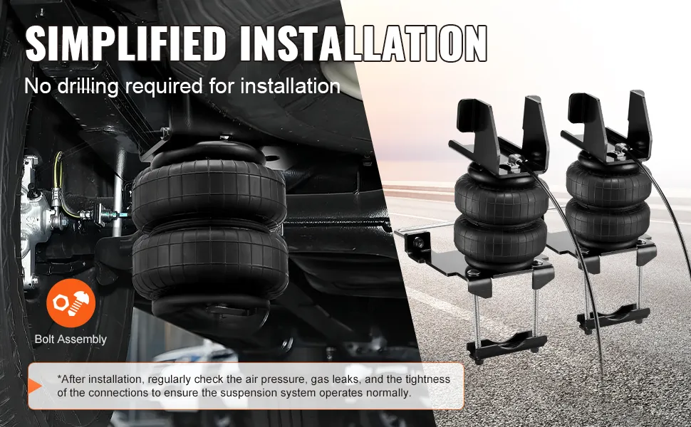 Kit di sospensione airbag VEVOR per camion, con facile montaggio dei bulloni e installazione senza necessità di foratura.