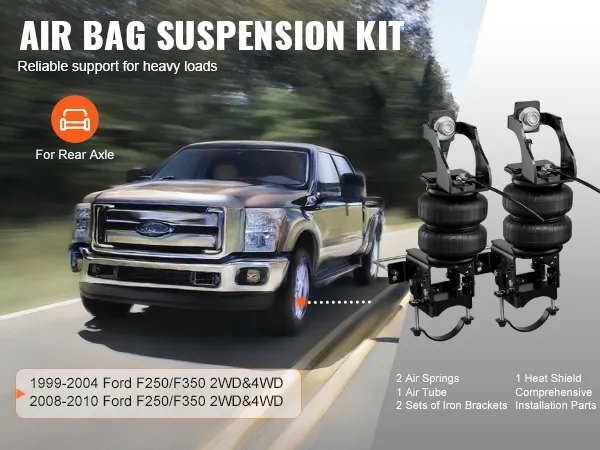 VEVOR airbag-ophangingsset voor zware ladingen op Ford F250/F350 2WD en 4WD uit 1999-2010, inclusief achteras.