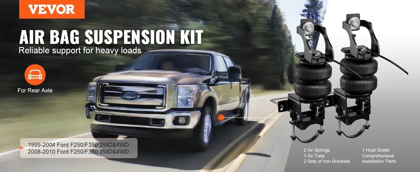 VEVOR airbag-ophangingsset voor zware ladingen op Ford F250/F350 2WD en 4WD uit 1999-2010, inclusief achteras.
