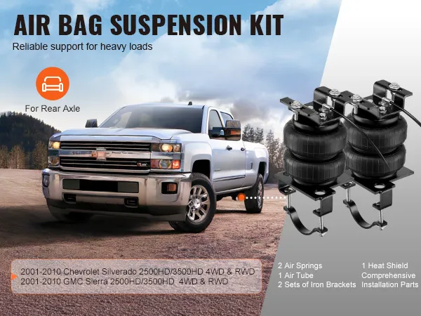 VEVOR air bag suspension kit for 2001-2010 chevrolet silverado and gmc sierra 2500hd/3500hd 4wd.