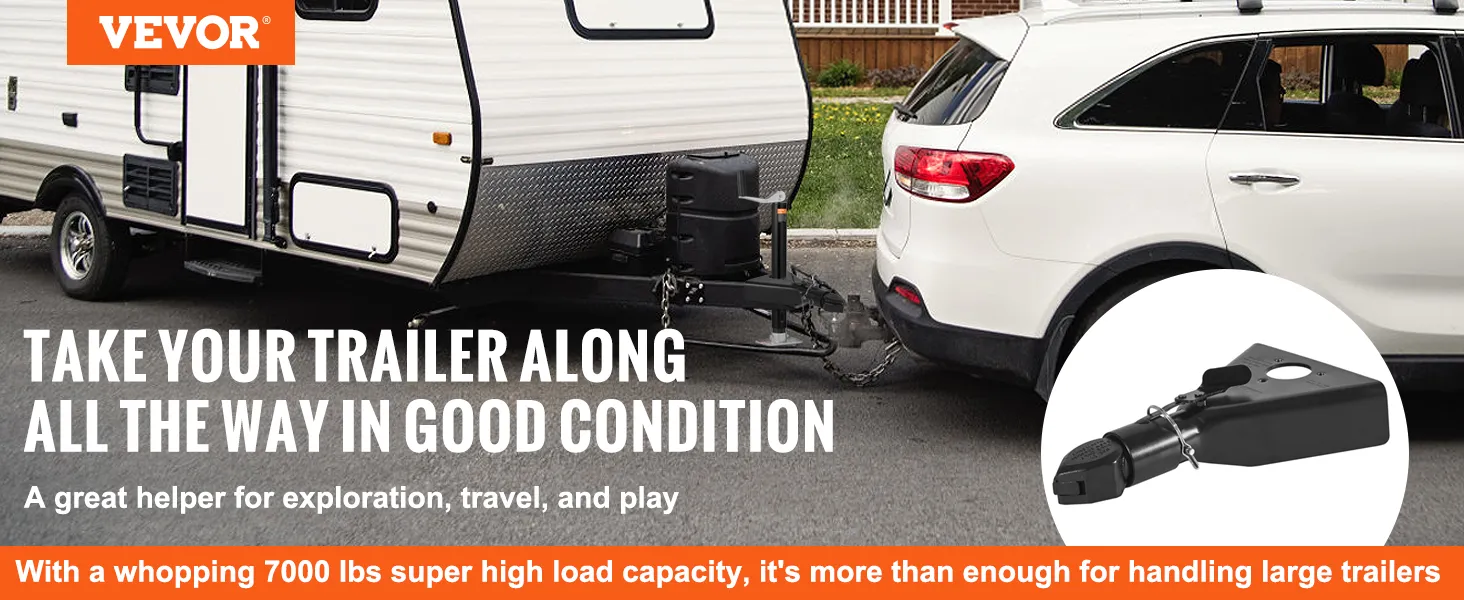 Die A-Rahmen-Anhängerkupplung von VEVOR verbindet einen SUV mit einem Wohnwagen und ermöglicht so einfaches Ziehen. Tragfähigkeit: 3280 kg.