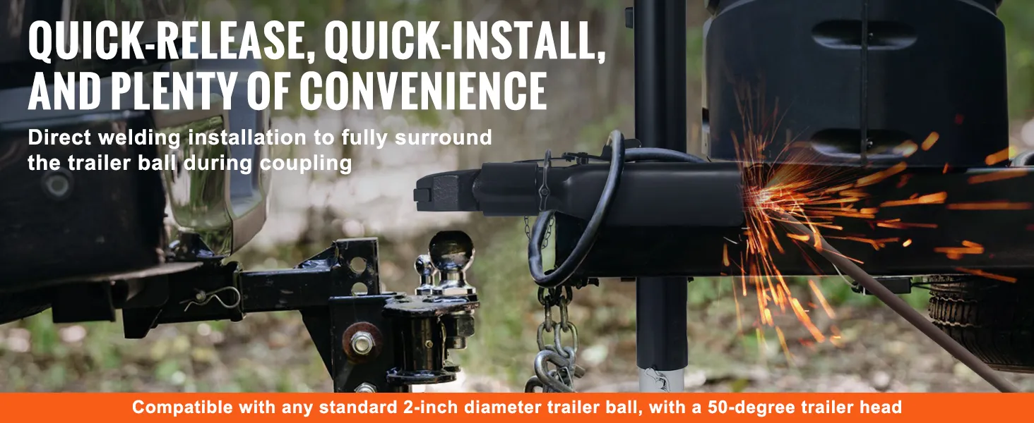 VEVOR A-Rahmen-Anhängerkupplungs-Schweißanlage mit Funken zum schnellen Lösen und sicheren Ankuppeln.