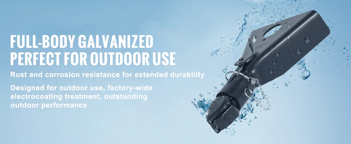 VEVOR A-Rahmen-Anhängerkupplung mit verzinktem Gehäuse, Rostschutz und Elektrotauchlackierung für den Außenbereich.