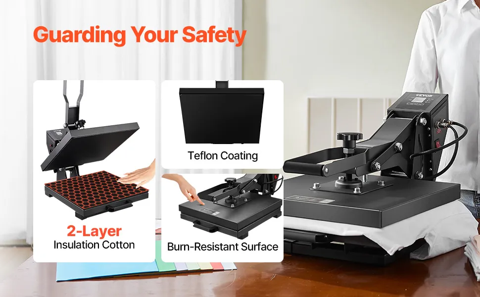 Heat Press Machine 15 x 15 inch Sublimation Printer Transfer for DIY T-shirt