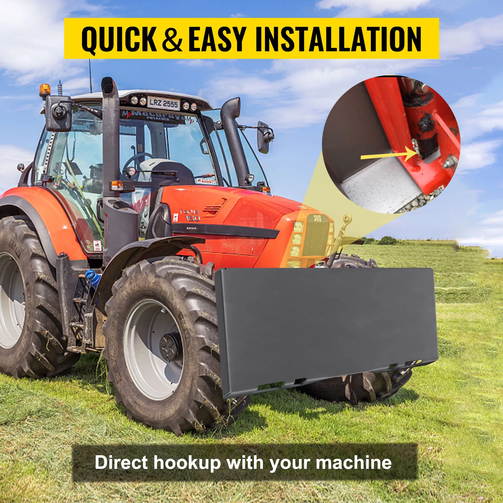 Tyslan 1/4" Skid Steer Attachment Plate Universal Quick Attach Plate Compatible With Kubota And Bobcat Skid Steers And Tractors