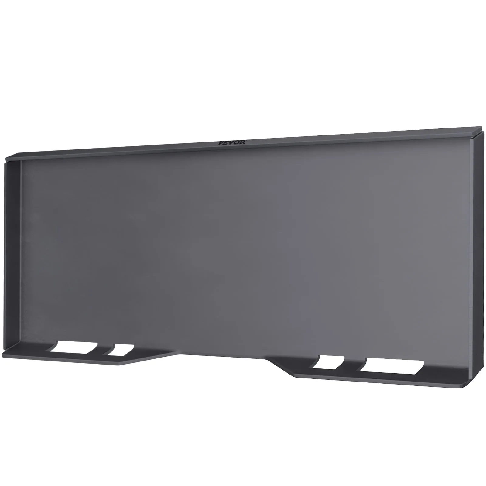 VEVOR skid steer mount plate in gray with cut-out slots, front view.