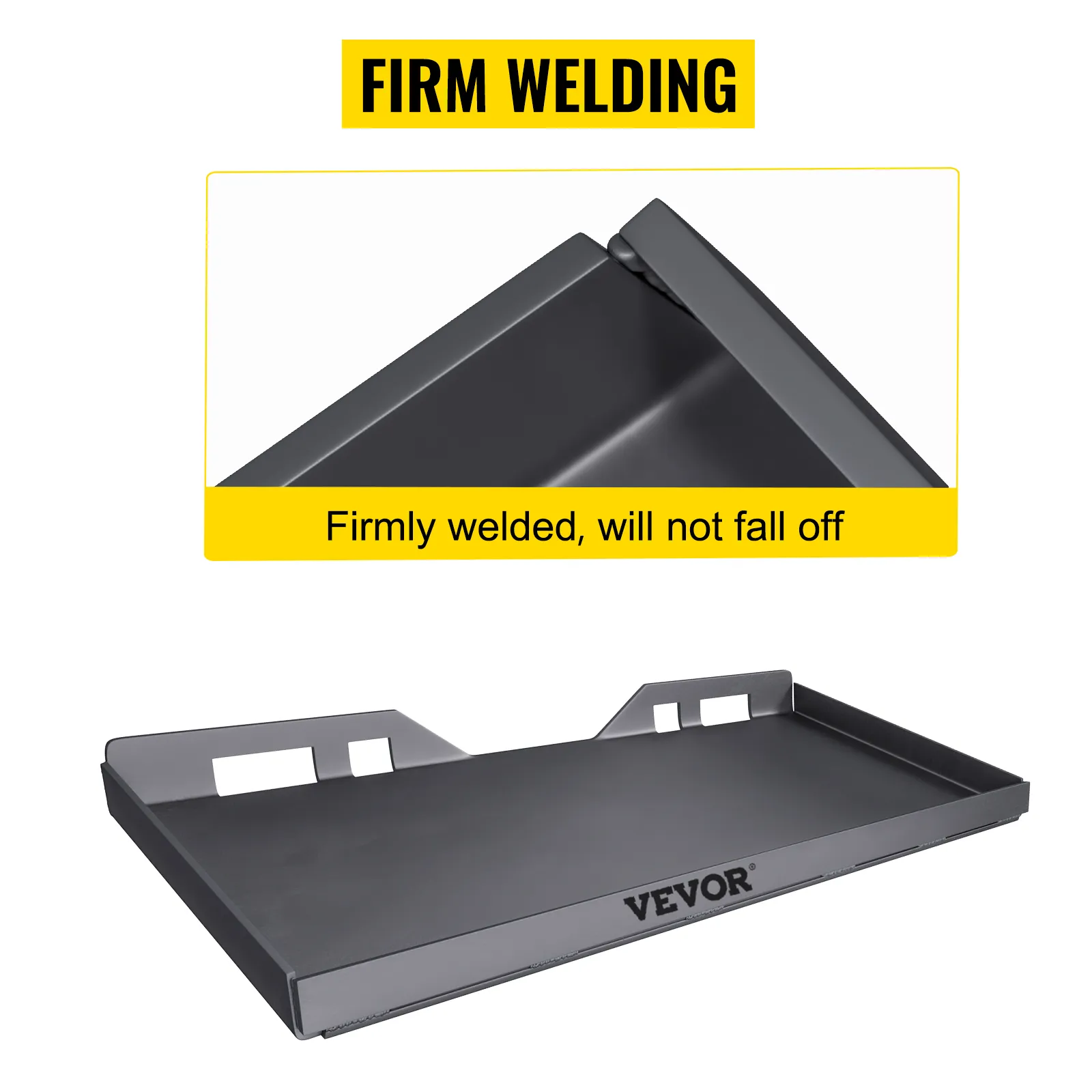 VEVOR skid steer mount plate with firm welding, ensuring secure attachment.