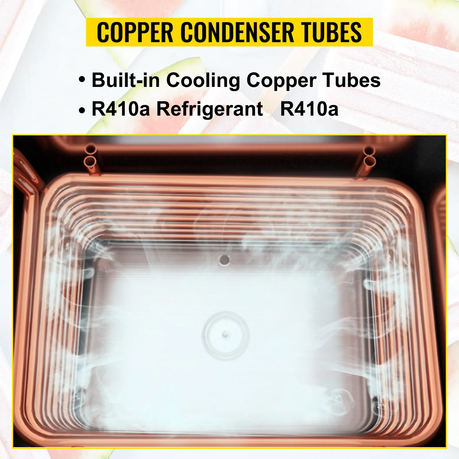 Tubos de condensador de cobre con refrigeración incorporada para la máquina de paletas comercial VEVOR
