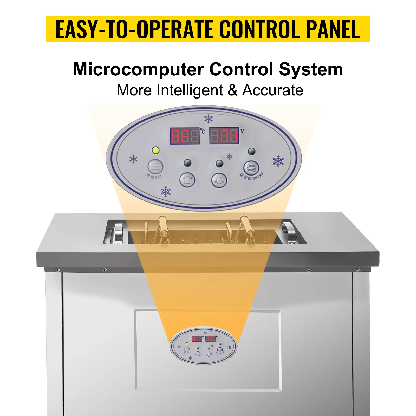 Máquina de paletas comercial VEVOR con panel de control fácil de operar.