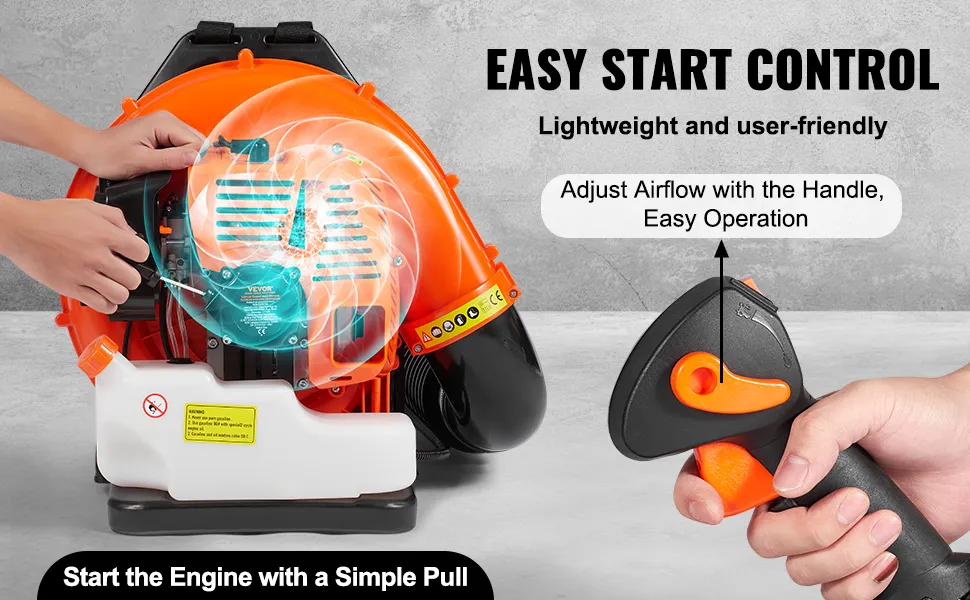 VEVOR Backpack Leaf Blower 79CC 2-Cycle Gas Leaf Blower 930CFM Air Volume 184MPH