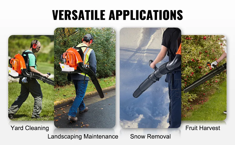 VEVOR Backpack Leaf Blower 79CC 2-Cycle Gas Leaf Blower 930CFM Air Volume 184MPH