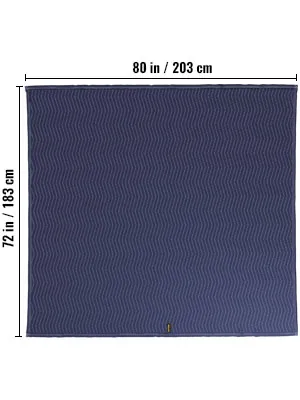 Mantas de mudanza VEVOR, 80 x 72 pulgadas, color azul con patrón en zigzag, ideales para proteger muebles.