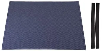Mantas de mudanza VEVOR azules con correas negras, ideales para proteger los muebles durante el transporte.