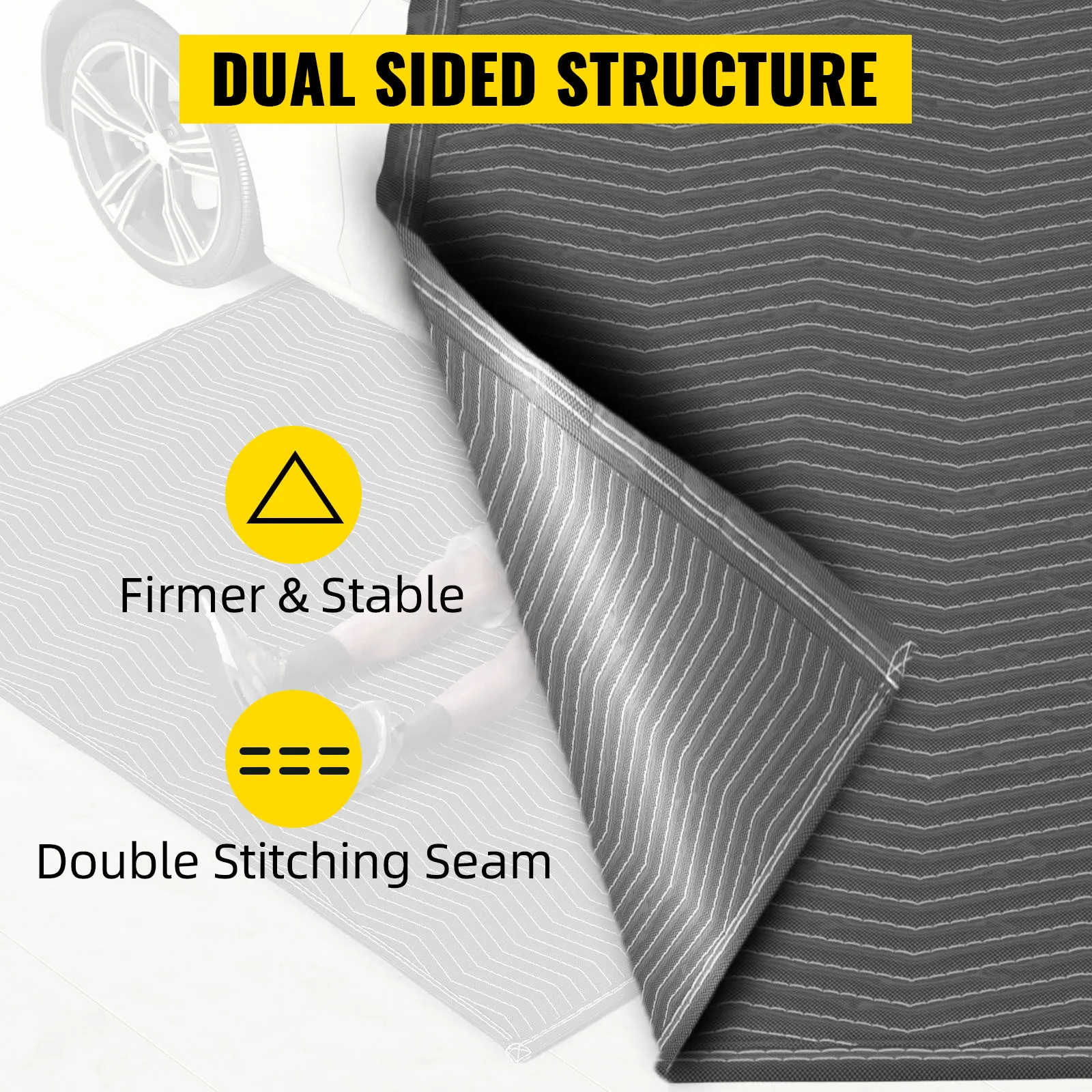 Mantas móviles VEVOR con estructura de doble cara y costura doble para una protección firme y estable.