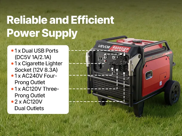 VEVOR Inverter Generator, 10000W Peak Watt Quiet Inverter Generator ...
