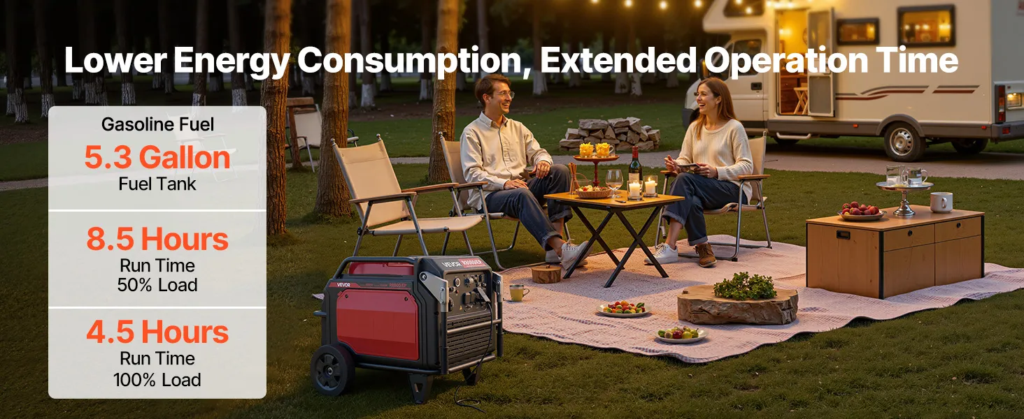 VEVOR Inverter Generator, 10000W Peak Watt Quiet Inverter Generator ...