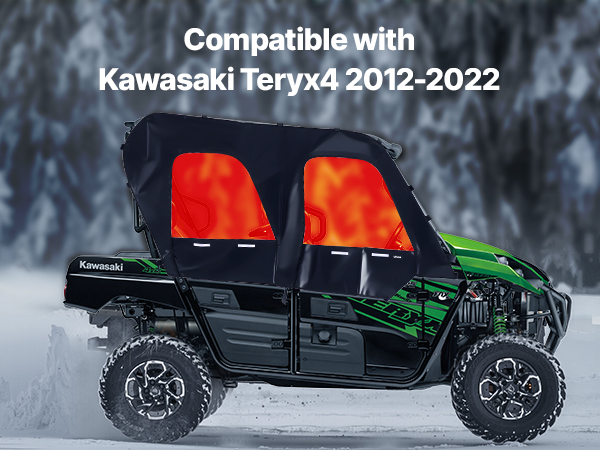VEVOR Cab Enclosure Upper Doors, Compatible with Kawasaki Teryx4