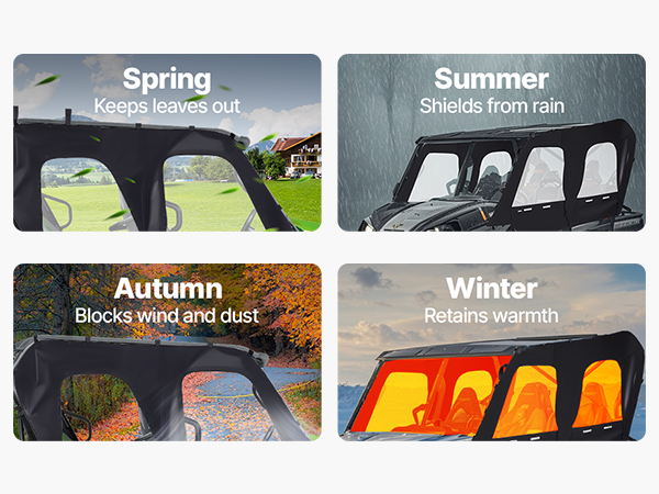 VEVOR Cab Enclosure Upper Doors, Compatible with Kawasaki Teryx4