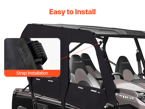 VEVOR Cab Enclosure Upper Doors, Compatible with Kawasaki Teryx4