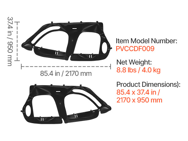 VEVOR Polaris RZR Cab Enclosure – XP4 1000, 85.4
