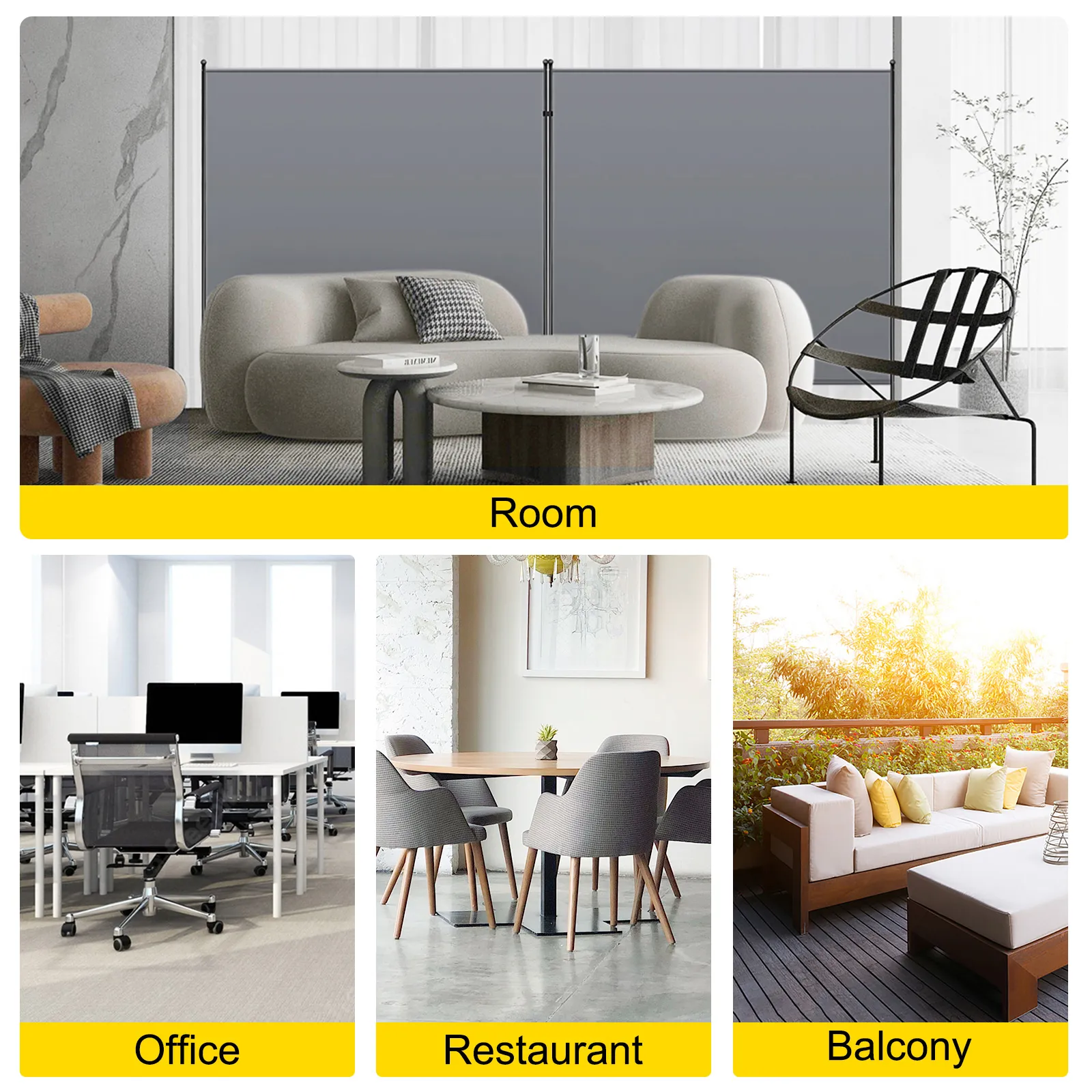 Mampara de oficina VEVOR para habitaciones, oficinas, restaurantes y balcones.