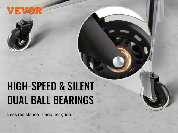 VEVOR high-speed silent office chair wheels with dual ball bearings for less resistance and smoother glide.