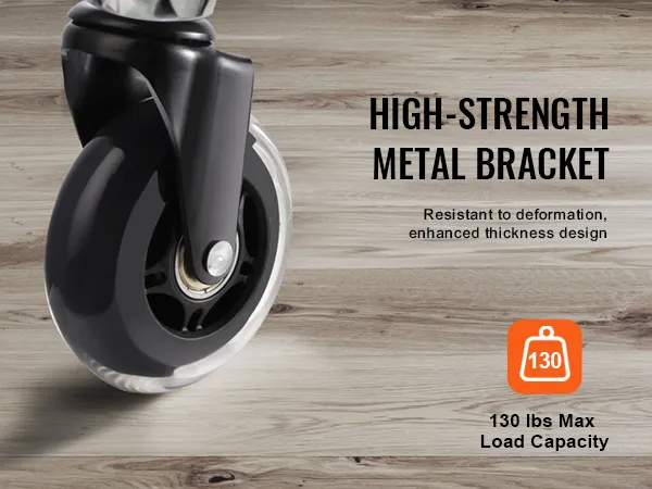 VEVOR office chair wheels with high-strength metal bracket and 130 lbs max load capacity.