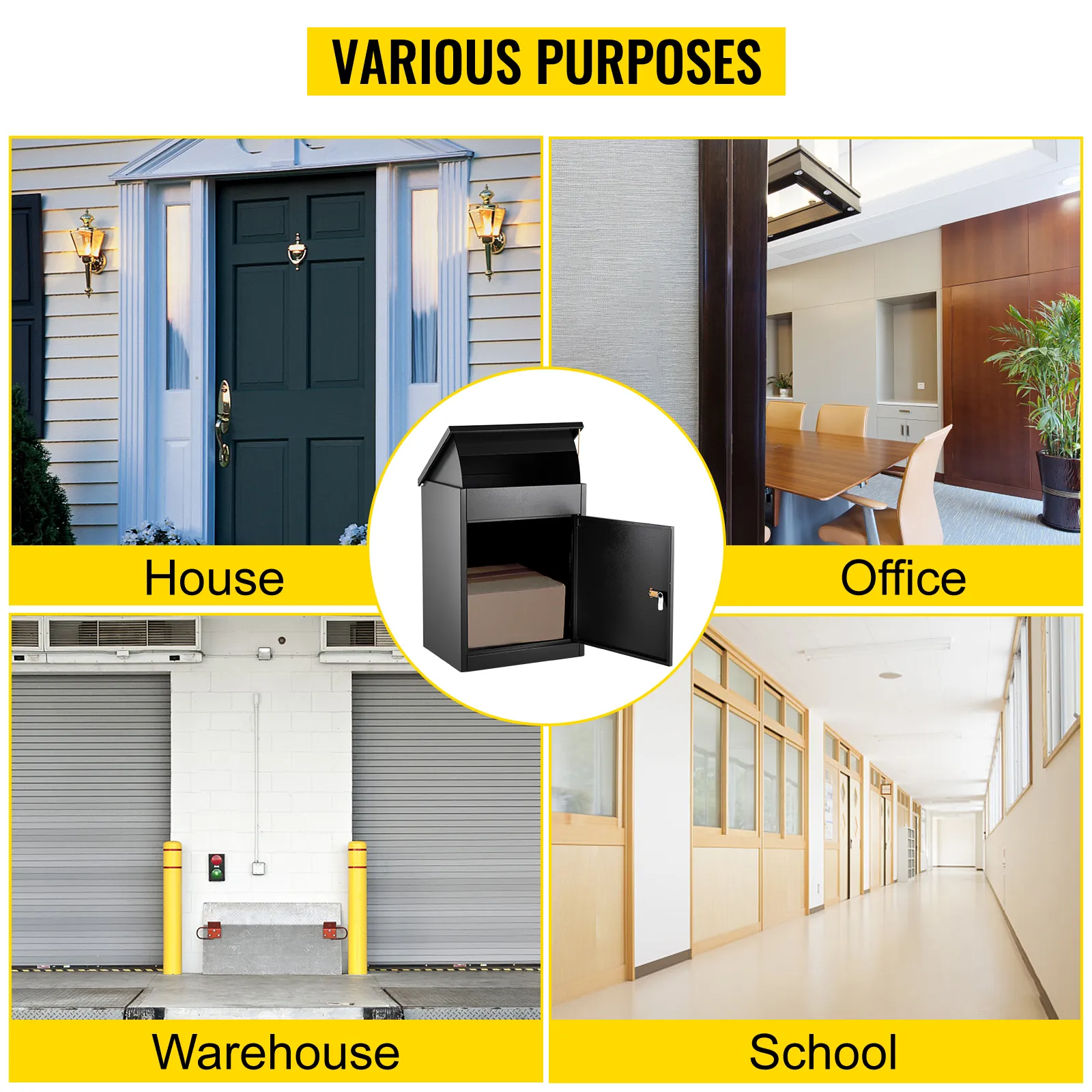 VEVOR parcel drop box for house, office, warehouse, and school use.